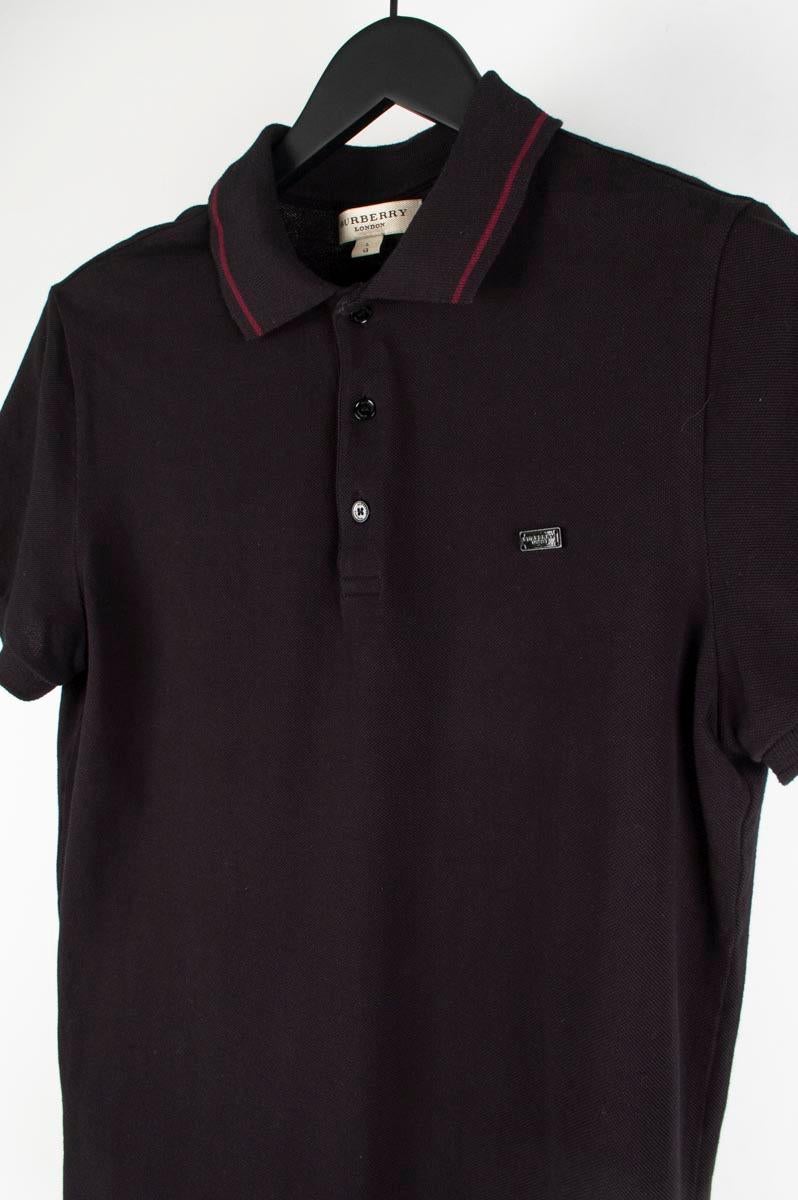 Black Authentic Burberry Polo Men Shirt Size L S195