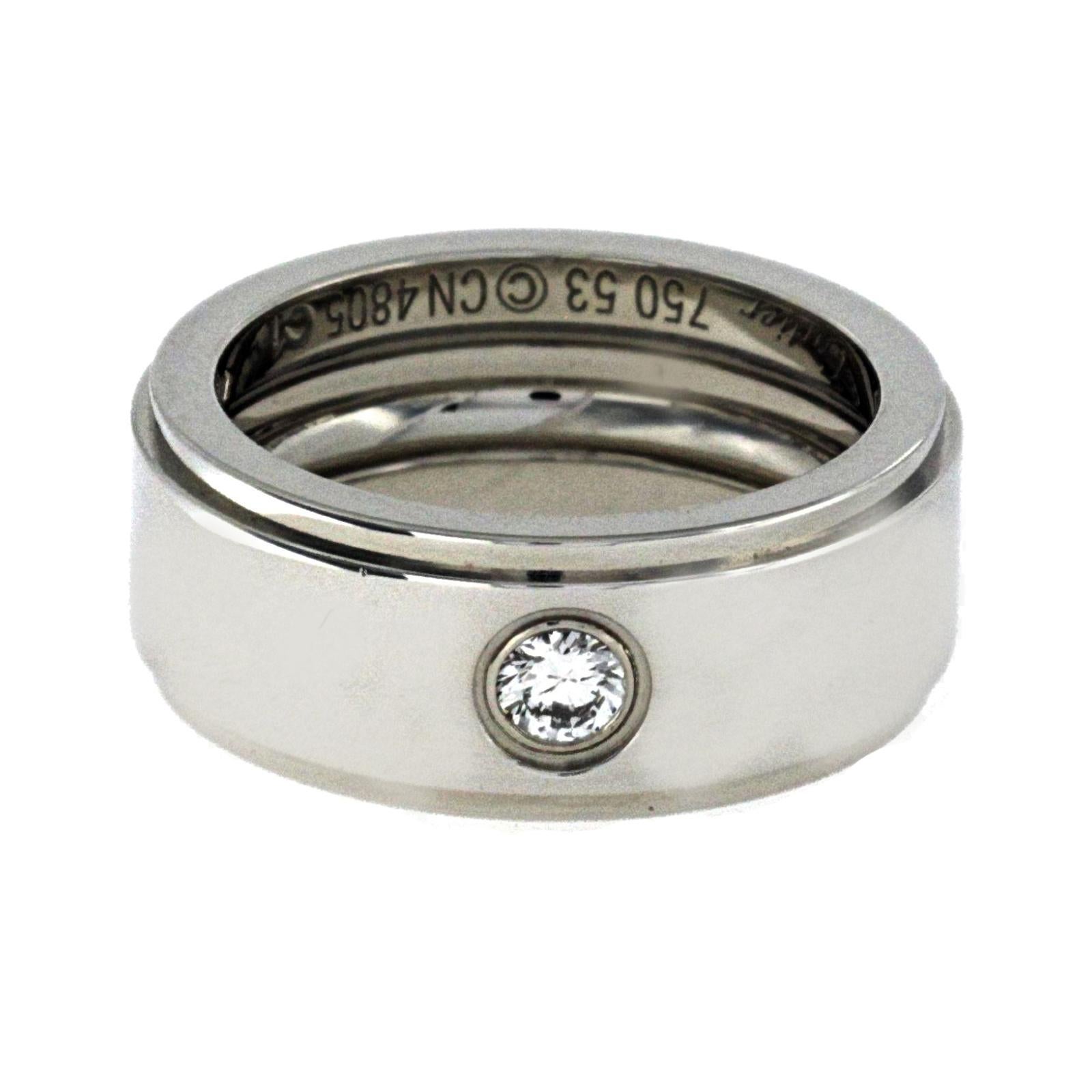 Women's Authentic Cartier 0.15 Carat Diamond Wedding Wide Band Ring
