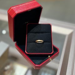 Authentic Cartier 18K Rose Gold Band Ring with Box and Certificate