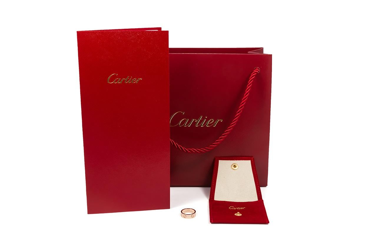 Authentic Cartier 18 Karat Rose Gold Love Ring Serviced by Cartier 1