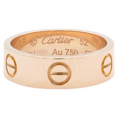 Authentic Cartier 18K Rose Gold Love Ring 5.5mm Size 52 WIth Box & Receipt