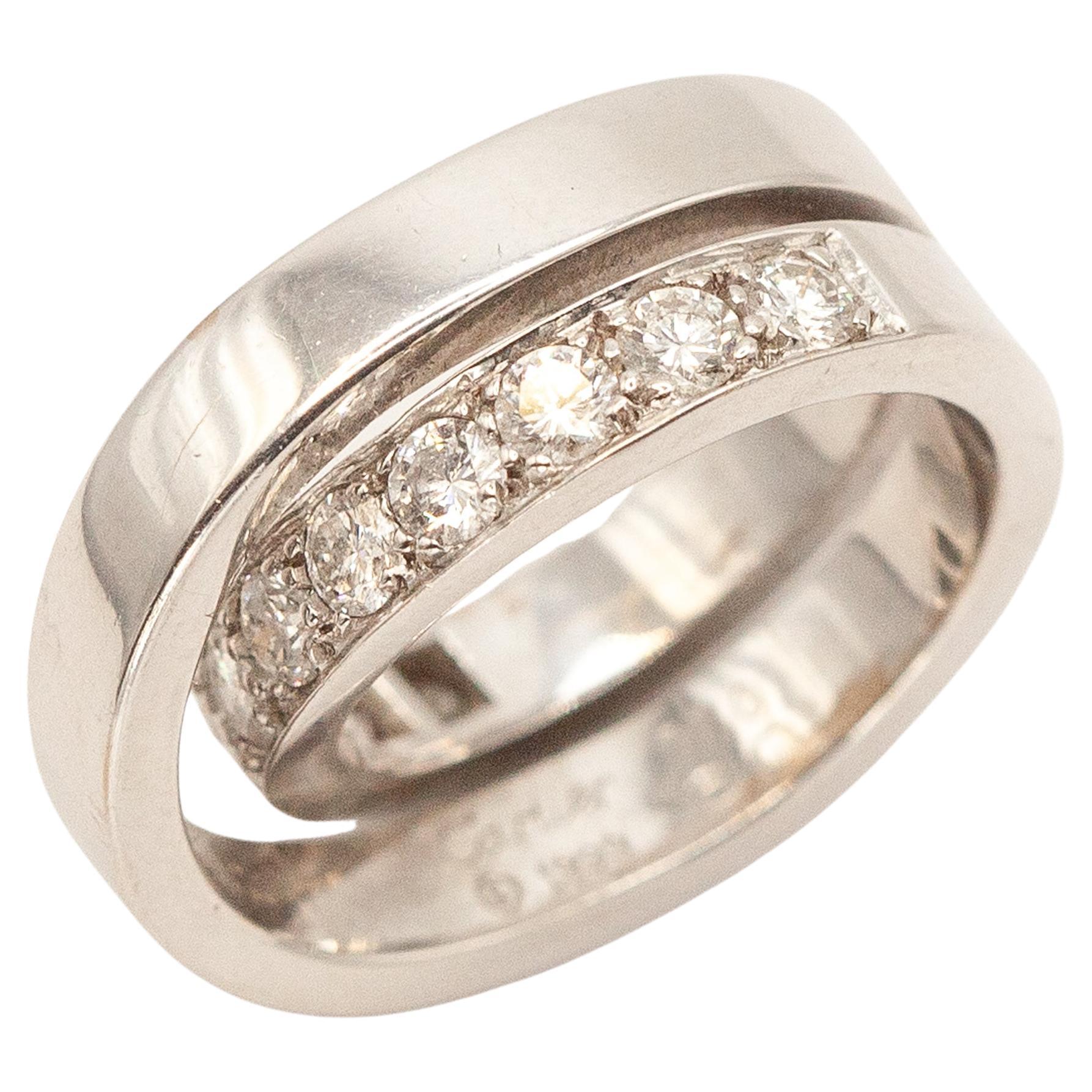 Authentic Cartier 18K WG Nouvelle Vogue Diamond Ring