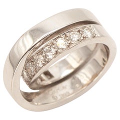 Authentischer Cartier 18K Weißgold Nouvelle Vogue Diamantring