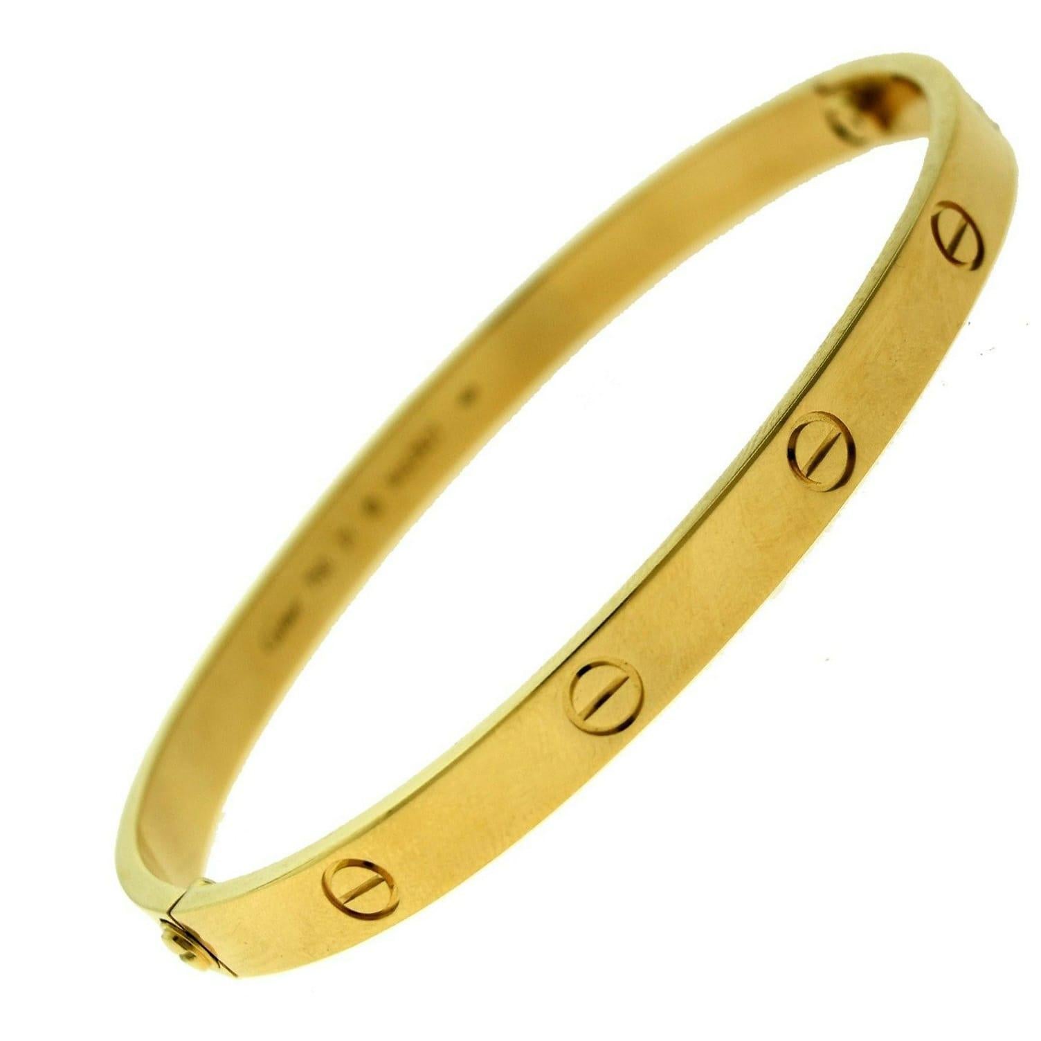 Women's or Men's Authentic Cartier Love Bracelet in 18 Karat Yellow Gold, Certified 'C-340'