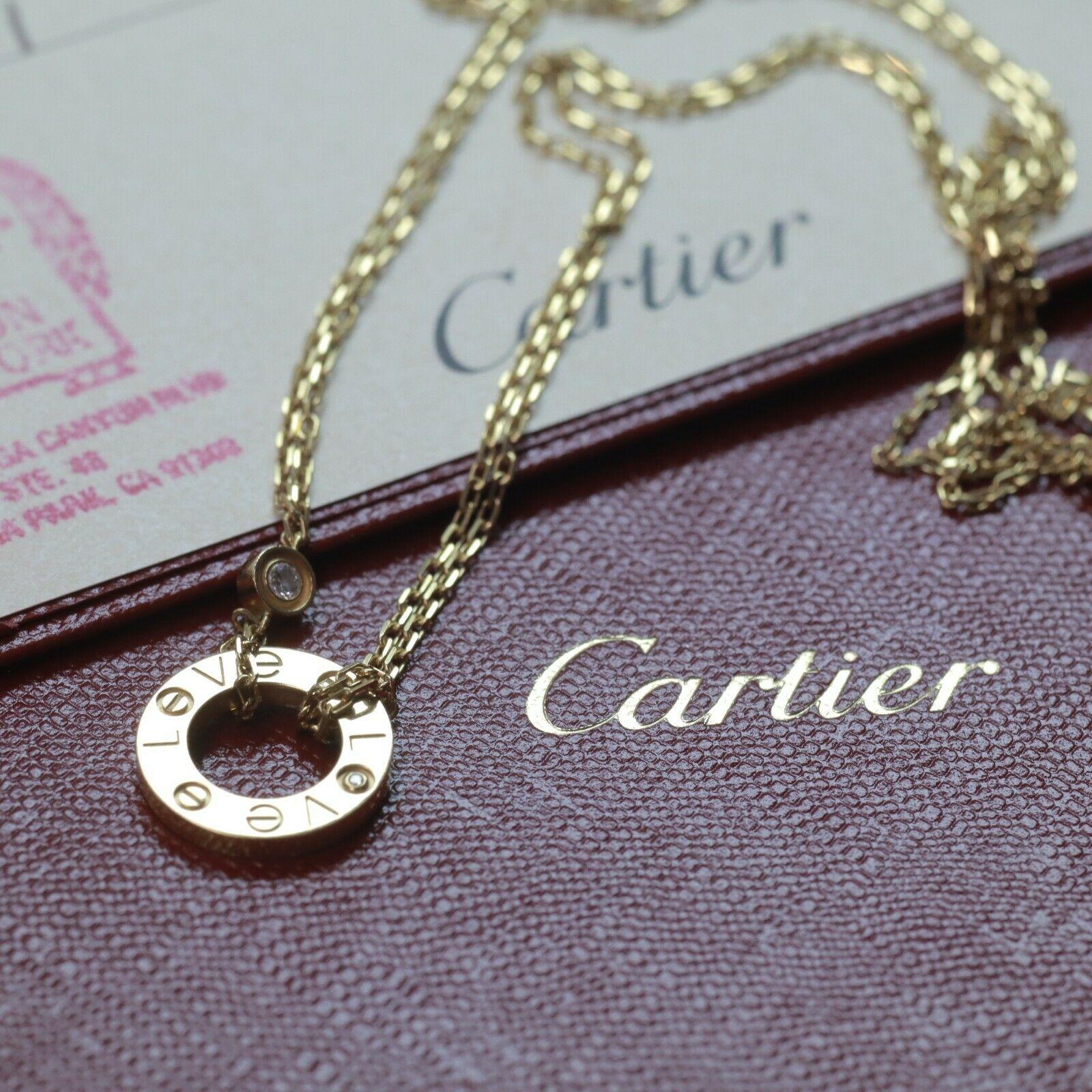 cartier love necklace on neck