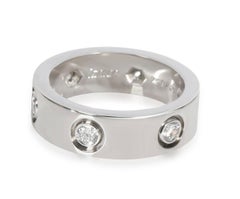 Authentic Cartier "Love Ring" Full 6 Diamond Ring 18 Kt White Gold, 42