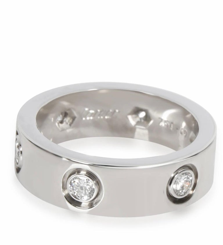 Authentischer Cartier ""Love Ring"" Voll 6 Diamantring 18 Kt Weißgold, 42  im Angebot bei 1stDibs