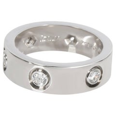 Authentique bague Love Ring de Cartier en or blanc 18 carats avec 6 diamants, 42