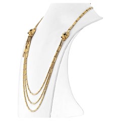 Authentische Cartier Panther-Halskette mit Quaste, 18 Karat Gold Diamant Peridot Onyx Lack