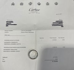 Authentic Cartier Platinum Wedding Band Ring 55, # DCP770 Original Receipt