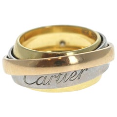 Authentic Cartier Rolling Ring 18 Karat Yellow Rose and White Gold 15.5g