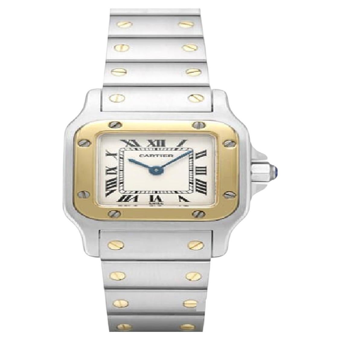 Authentic Cartier Santos Galbee SM W20012C4 Luxury Ladies' Gold-Steel Timepiece