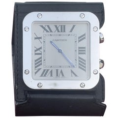 Retro Authentic Cartier Santos Travel Alarm Table Clock