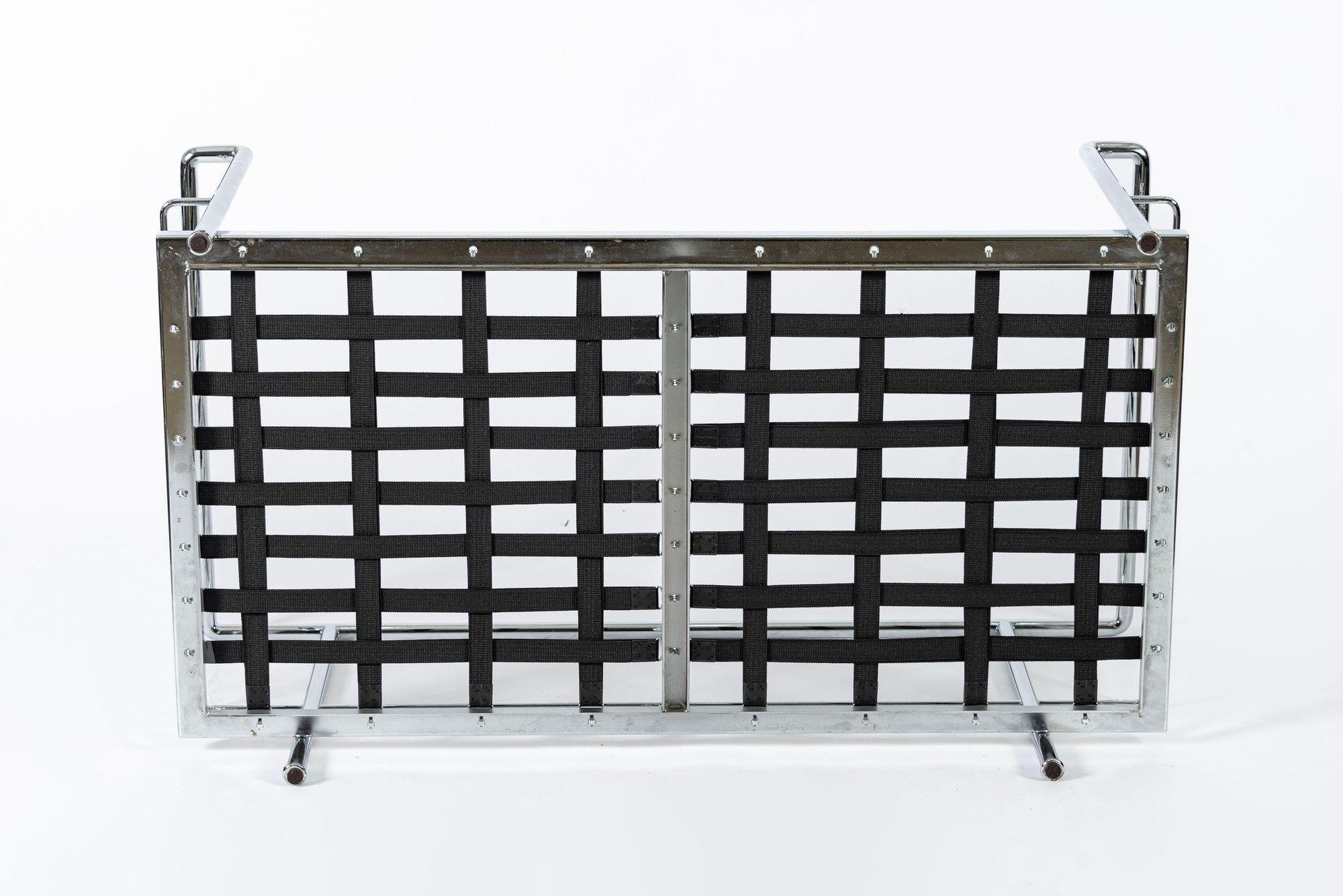 Autentico Divano a due posti in pelle nera Cassina LC2 di Le Corbusier 1994 in vendita 8