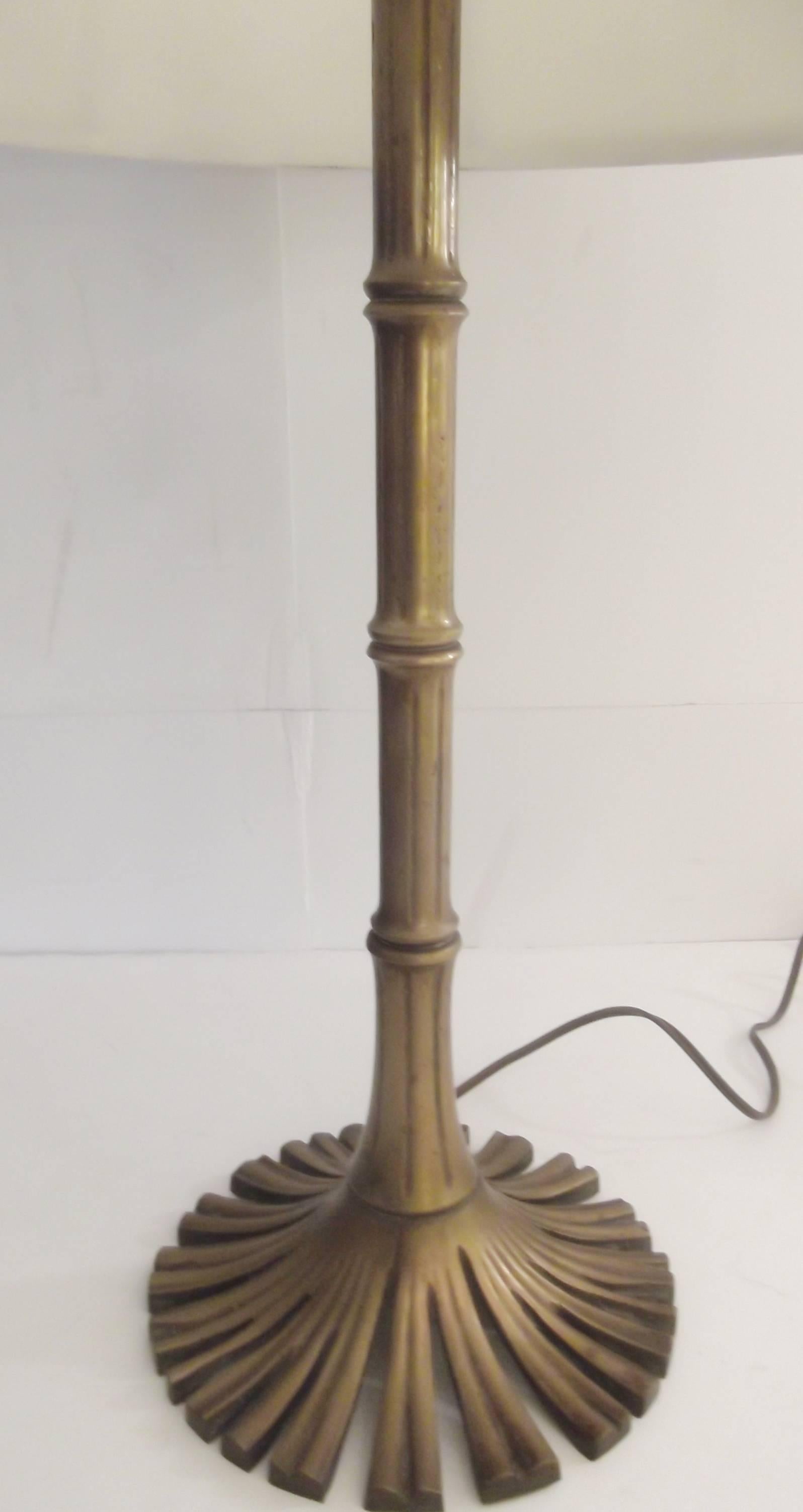 Authentic Cast Brass Bambus Form Chapman Tischlampe (Moderne der Mitte des Jahrhunderts) im Angebot