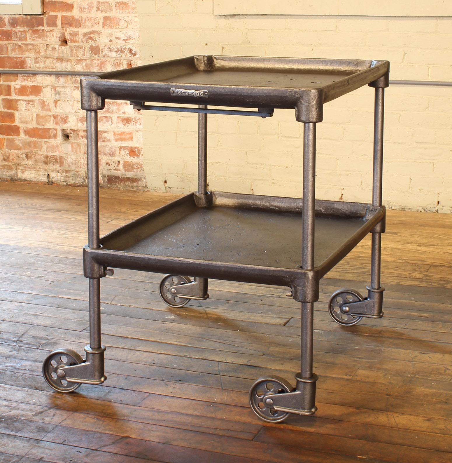 Authentic Cast Iron Tool Cart / Bar Table on Castors 7