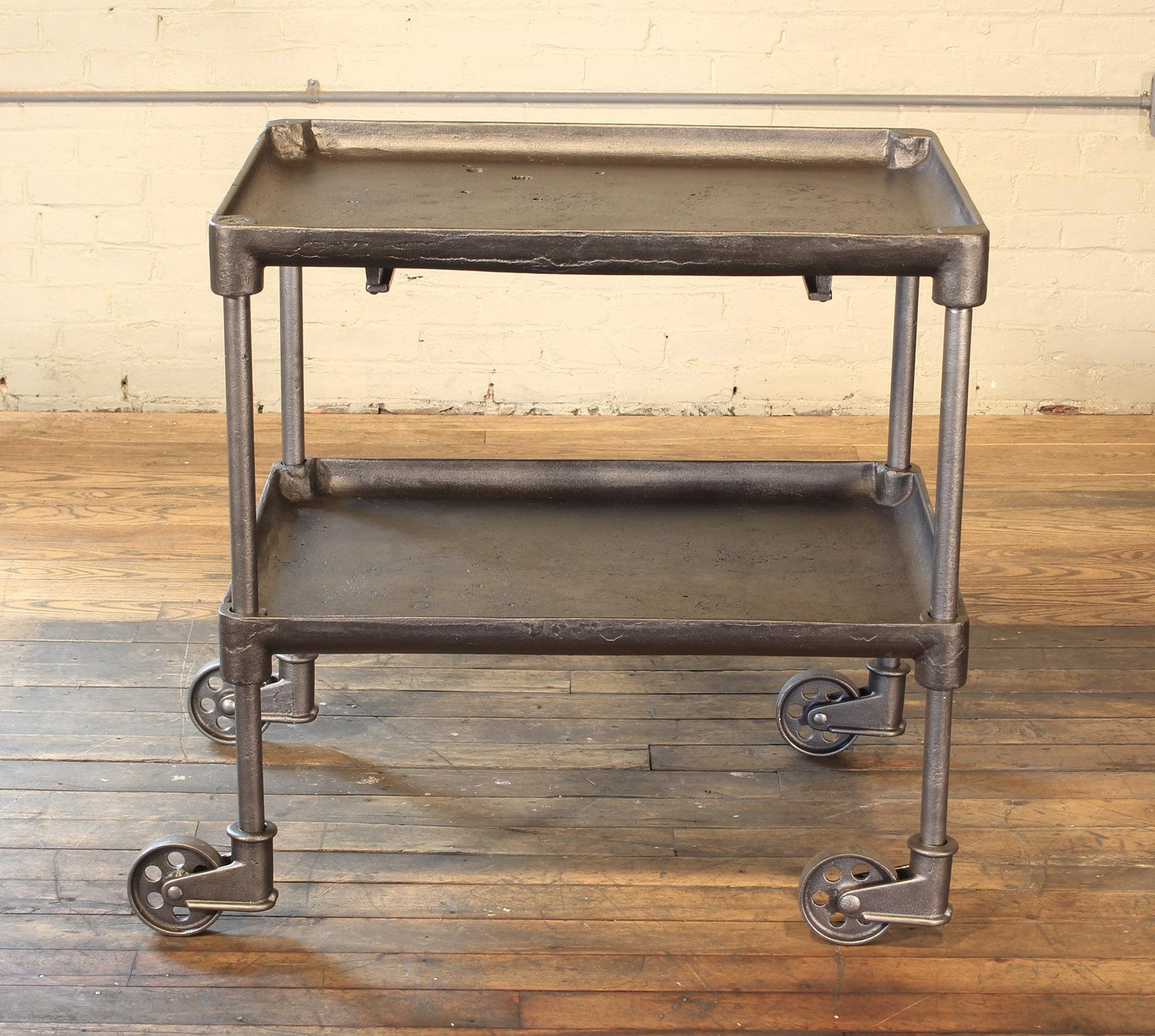 Authentic Cast Iron Tool Cart / Bar Table on Castors 1