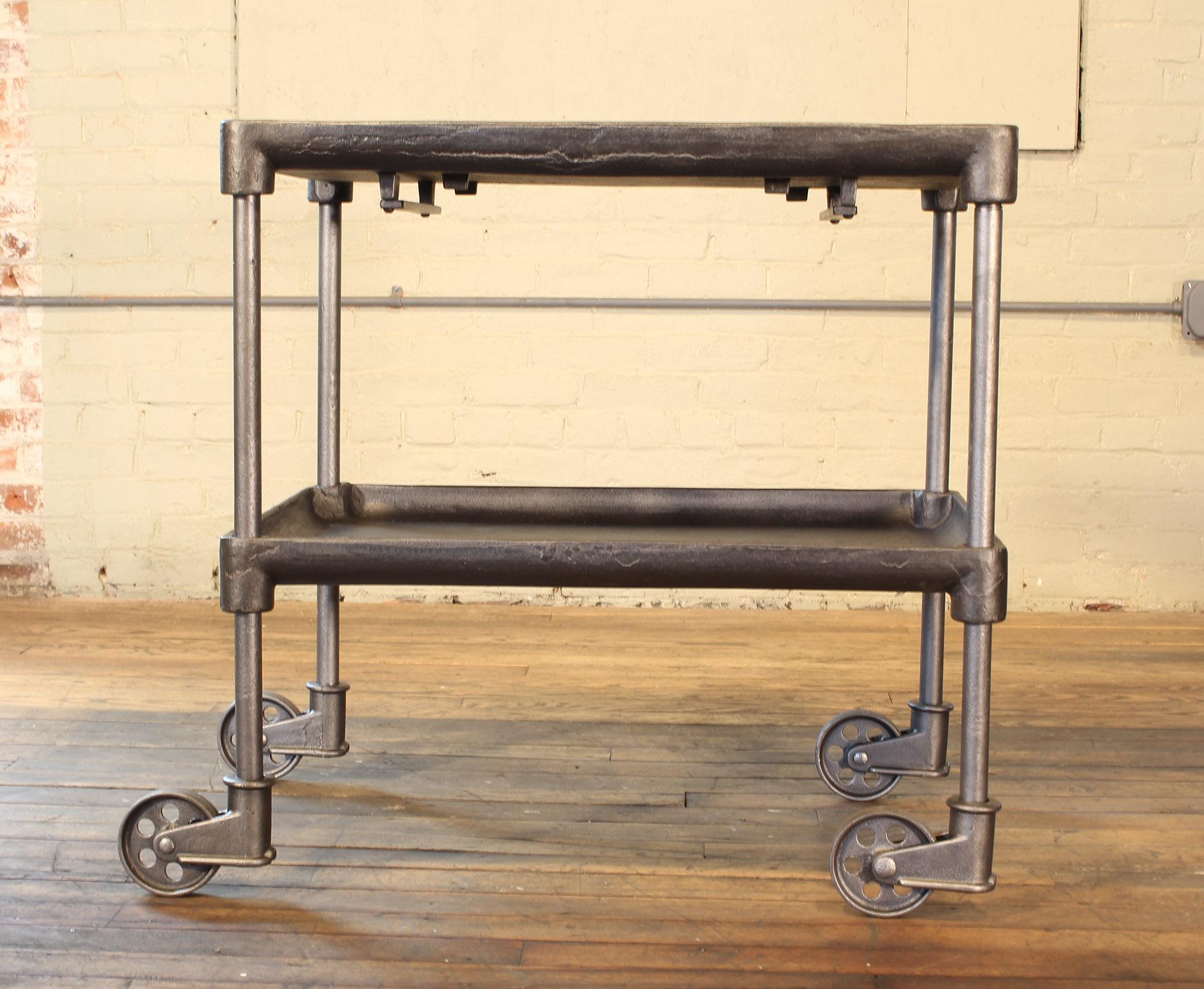 Authentic Cast Iron Tool Cart / Bar Table on Castors 2