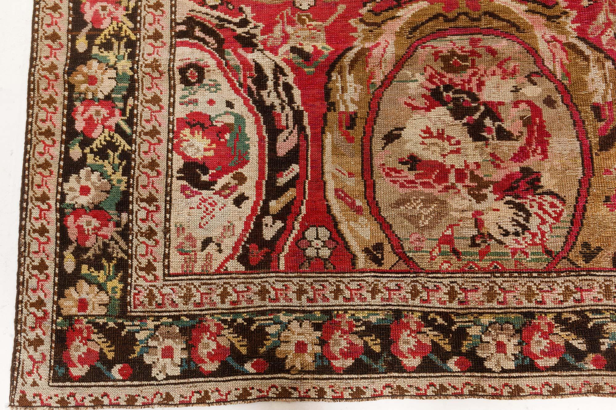 Authentic Caucasian Karabagh Botanic Handmade Rug In Good Condition For Sale In New York, NY