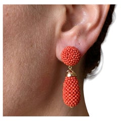 Auténticos pendientes Chaika Coral italiano oro amarillo 18k