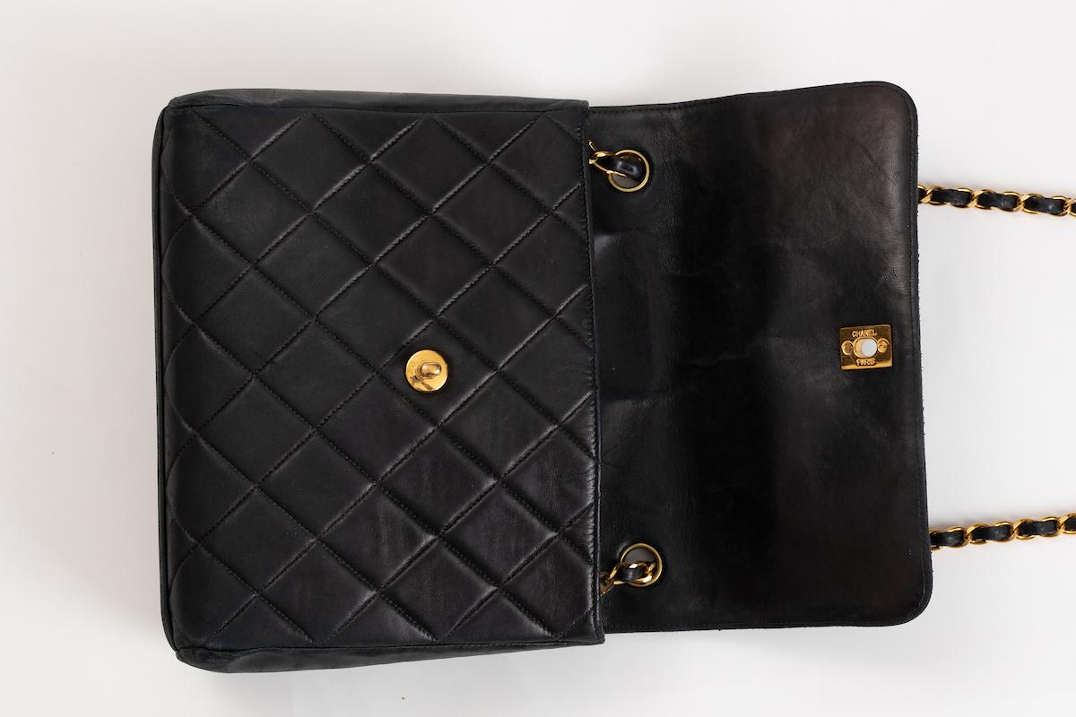  Authentic Chanel Black Leather Crossbody Bag / Purse  c. 1996-1997 6