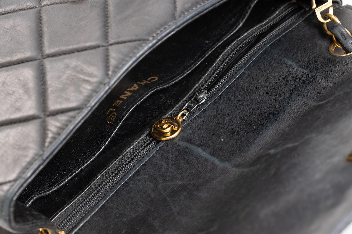  Authentic Chanel Black Leather Crossbody Bag / Purse  c. 1996-1997 12