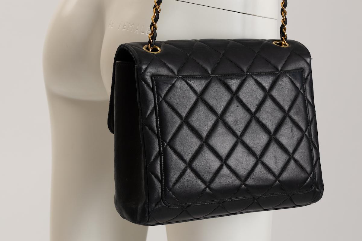  Authentic Chanel Black Leather Crossbody Bag / Purse  c. 1996-1997 3