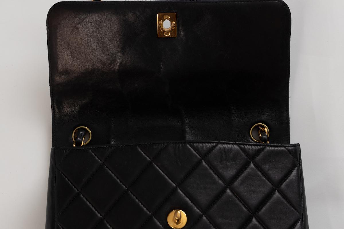  Authentic Chanel Black Leather Crossbody Bag / Purse  c. 1996-1997 4