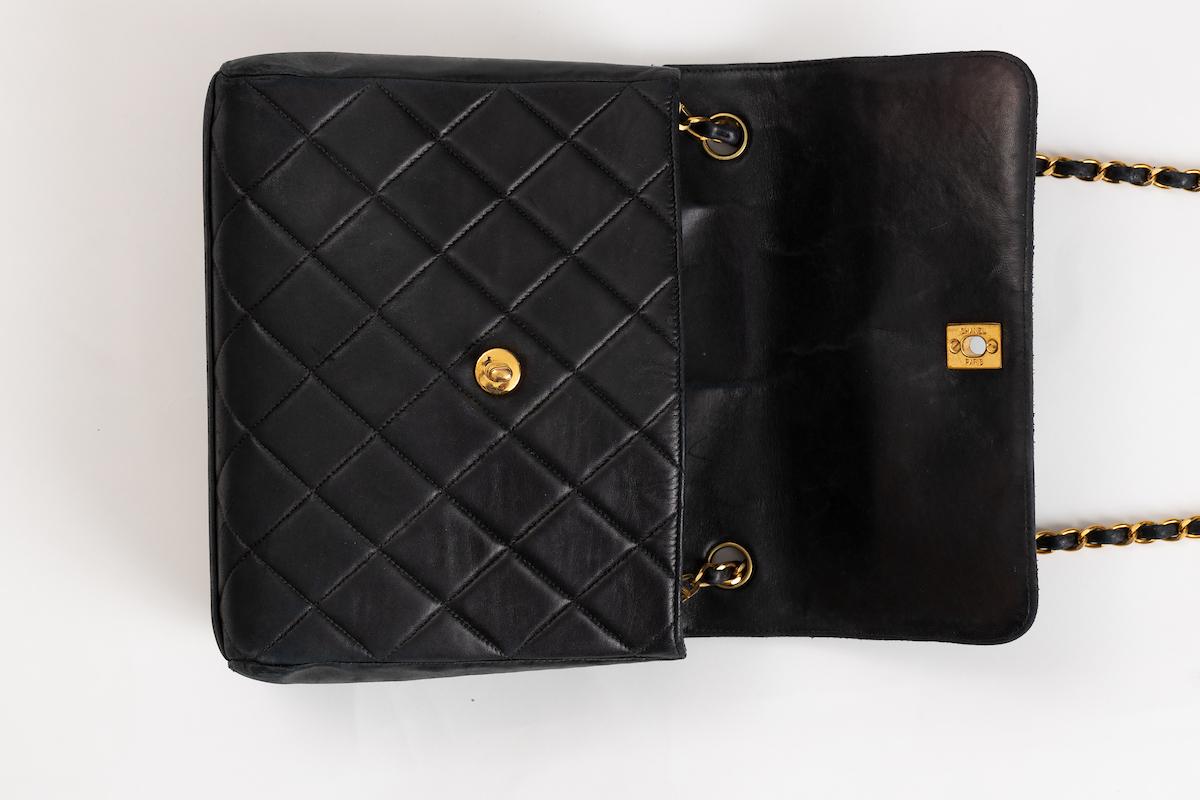 Authentic Chanel Black Leather Crossbody Bag / Purse  c. 1996-1997 5