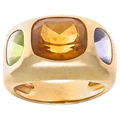 Chanel France Citrine Peridot Iolite Gold Ring, circa 2000s