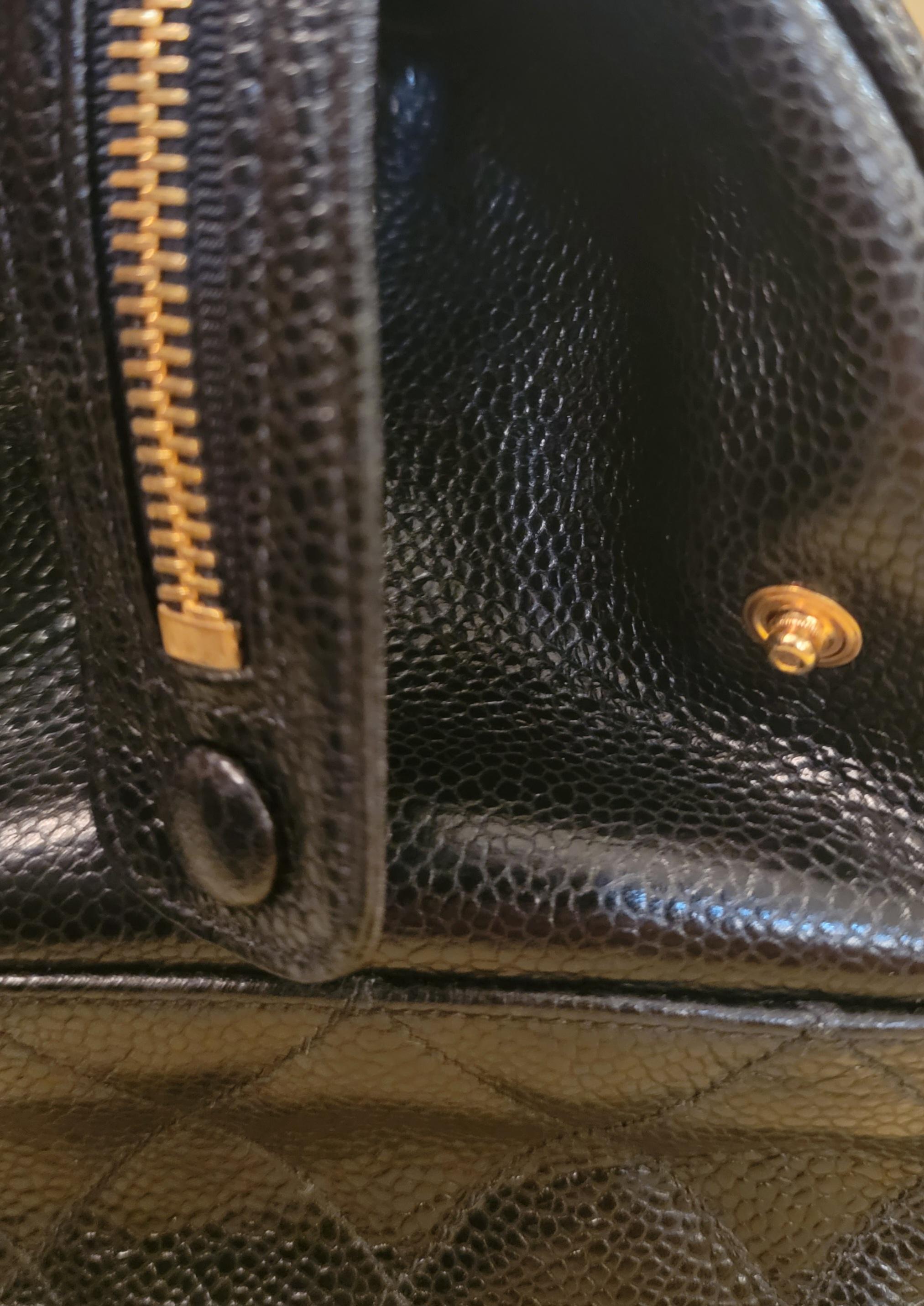 Authentic Chanel Runway Black Caviar Doctors Handbag Gold Accent For Sale 6