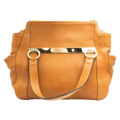 Used Authentic Chloe Brown Goatskin Handbag with Crossbody Strap