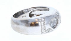 Chopard 18 Karat White Gold Happy Diamond Love Ring 9.8g