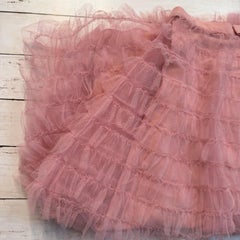 Authentic Christian Dior SS18 Pink Tulle Ruffle Midi Skirt IT 40 Bow waist