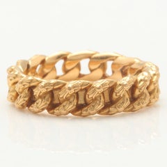 Authentic Chrome Hearts Cuban Link Men's Ring in 22K Solid Yellow Gold 16.1g