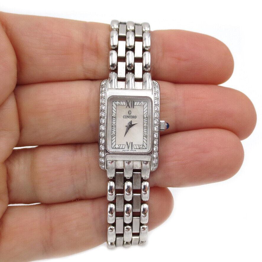Authentic Concord Veneto White Gold, Diamond and Mother of Pearl Watch For Sale 2