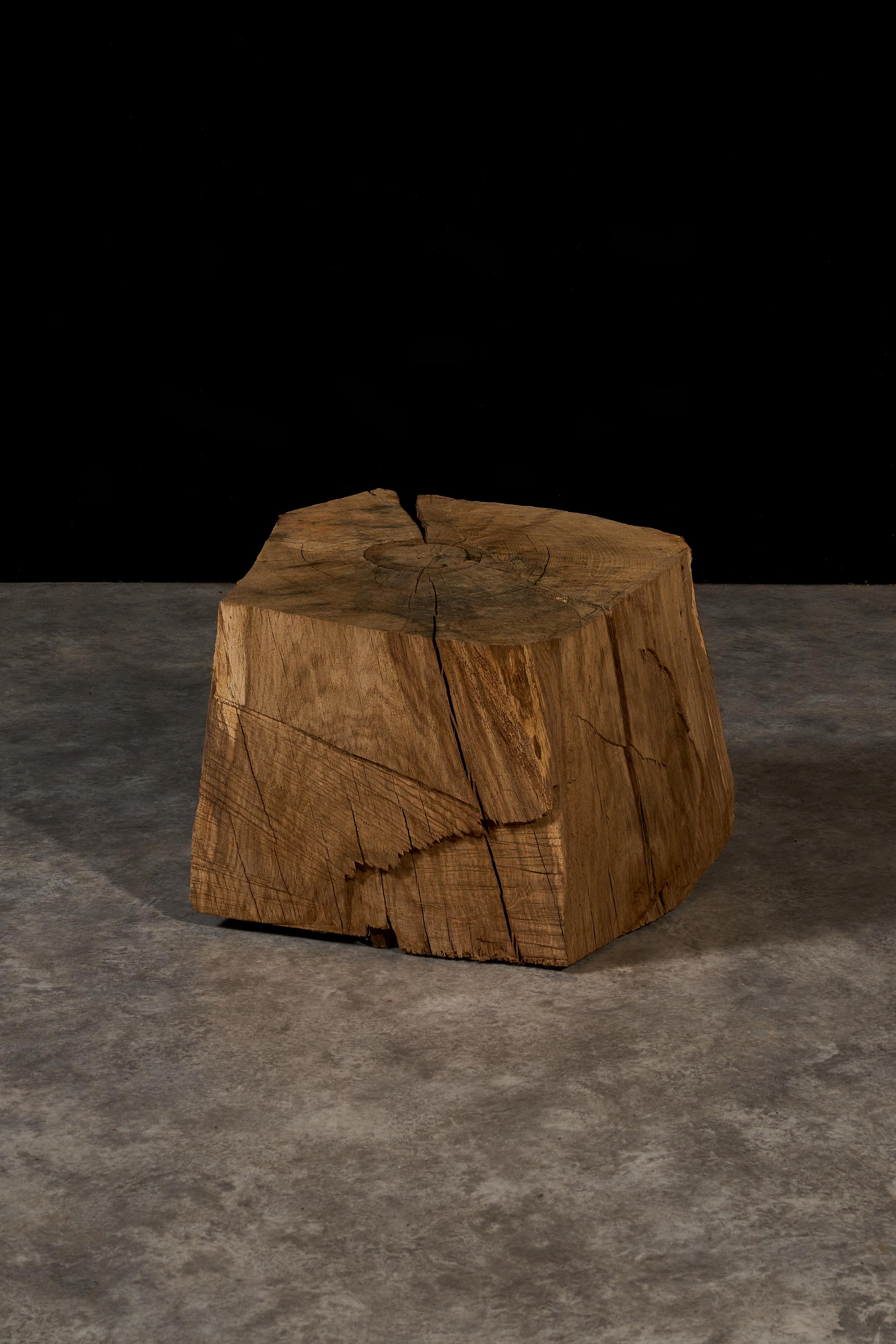 Authentischer Contemporary Brutalist Style Wood Beistelltisch aus massiver Eiche (21. Jahrhundert und zeitgenössisch) im Angebot