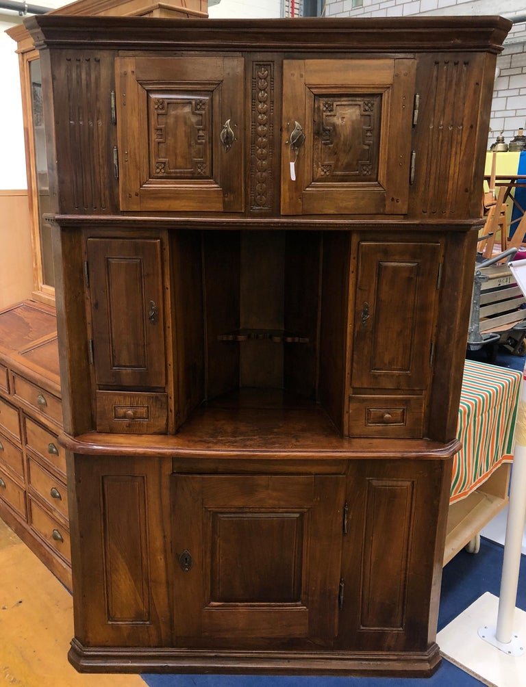 Authentic Corner Rustic Wooden Credenza Buffet Sideboard ...