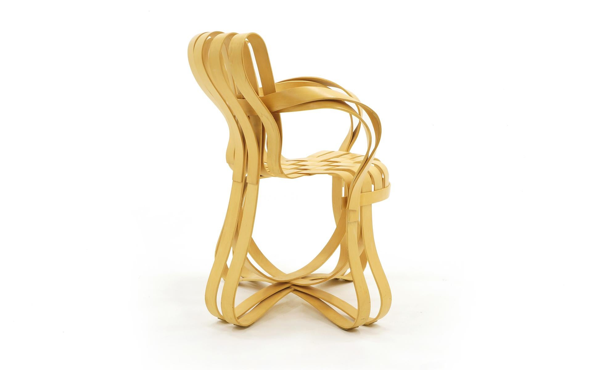Modern Authentic Cross Check Chair by Frank Gehry for Knoll,  Bent Wood with Arms