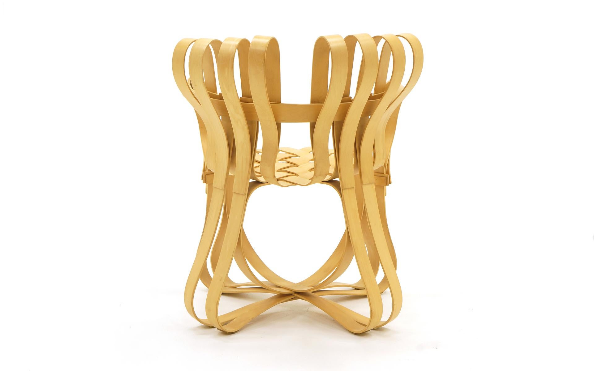 Authentic Cross Check Chair by Frank Gehry for Knoll,  Bent Wood with Arms In Good Condition In Kansas City, MO
