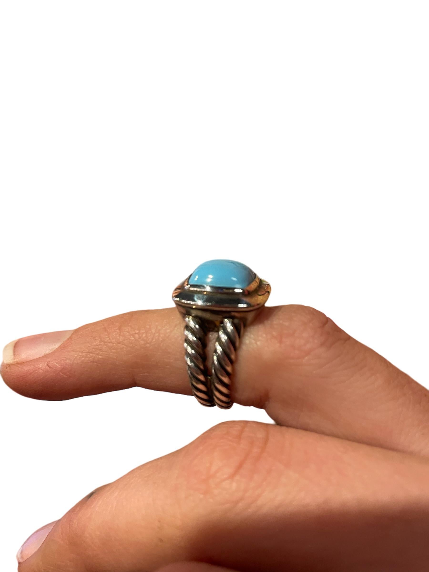 Contemporary Authentic David Yurman Turquoise Albion Ring