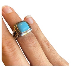 Vintage Authentic David Yurman Turquoise Albion Ring 