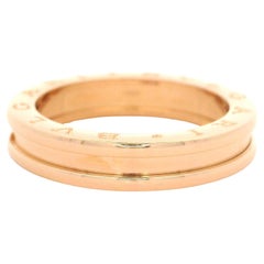 Authentic Designer Bulgari 18k Rose Gold B. Zero 1 Band Ring Sz 61