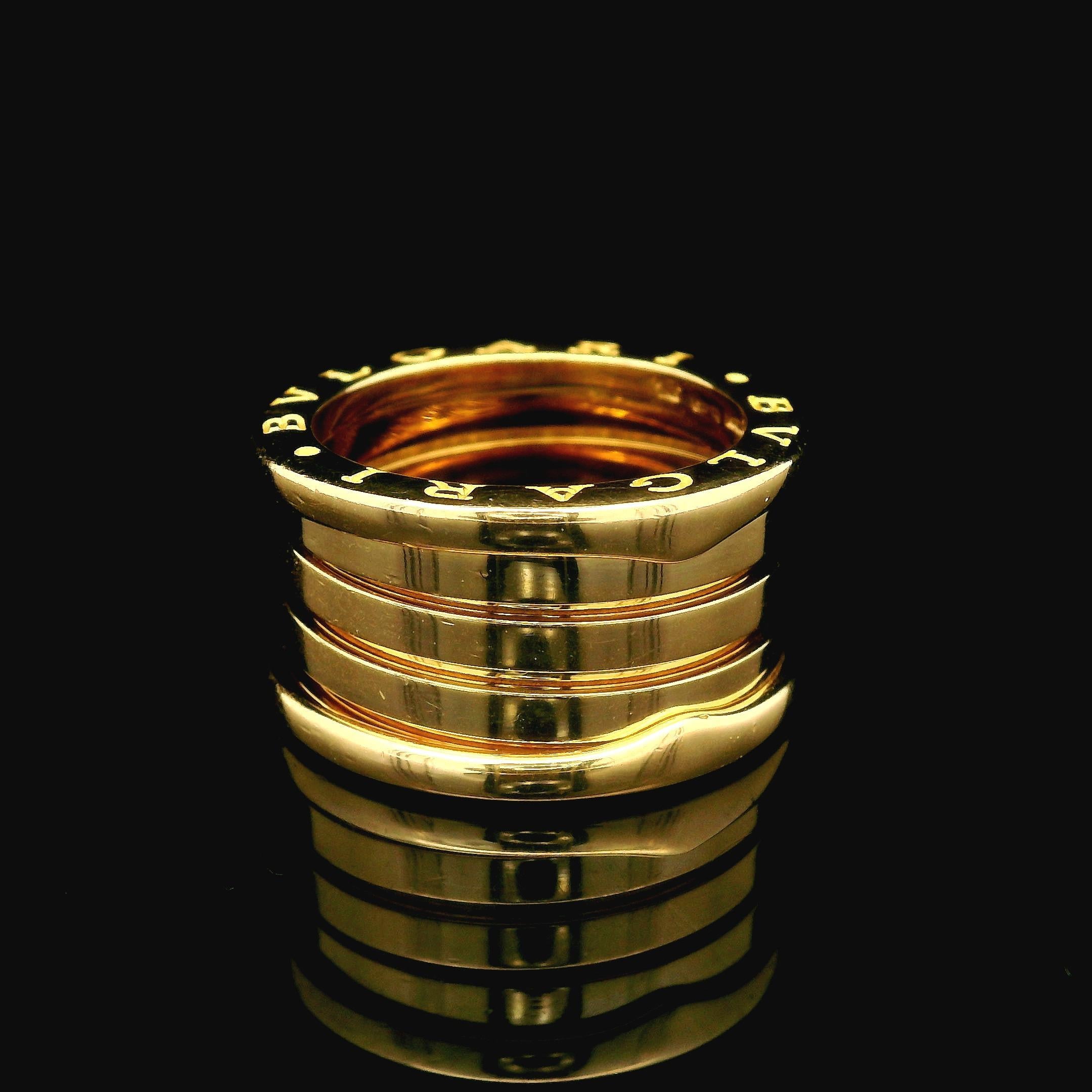 Autentico Bvlgari in oro giallo 18 carati B. A. B. Anello a quattro fasce Sz 52 c/scatola 2