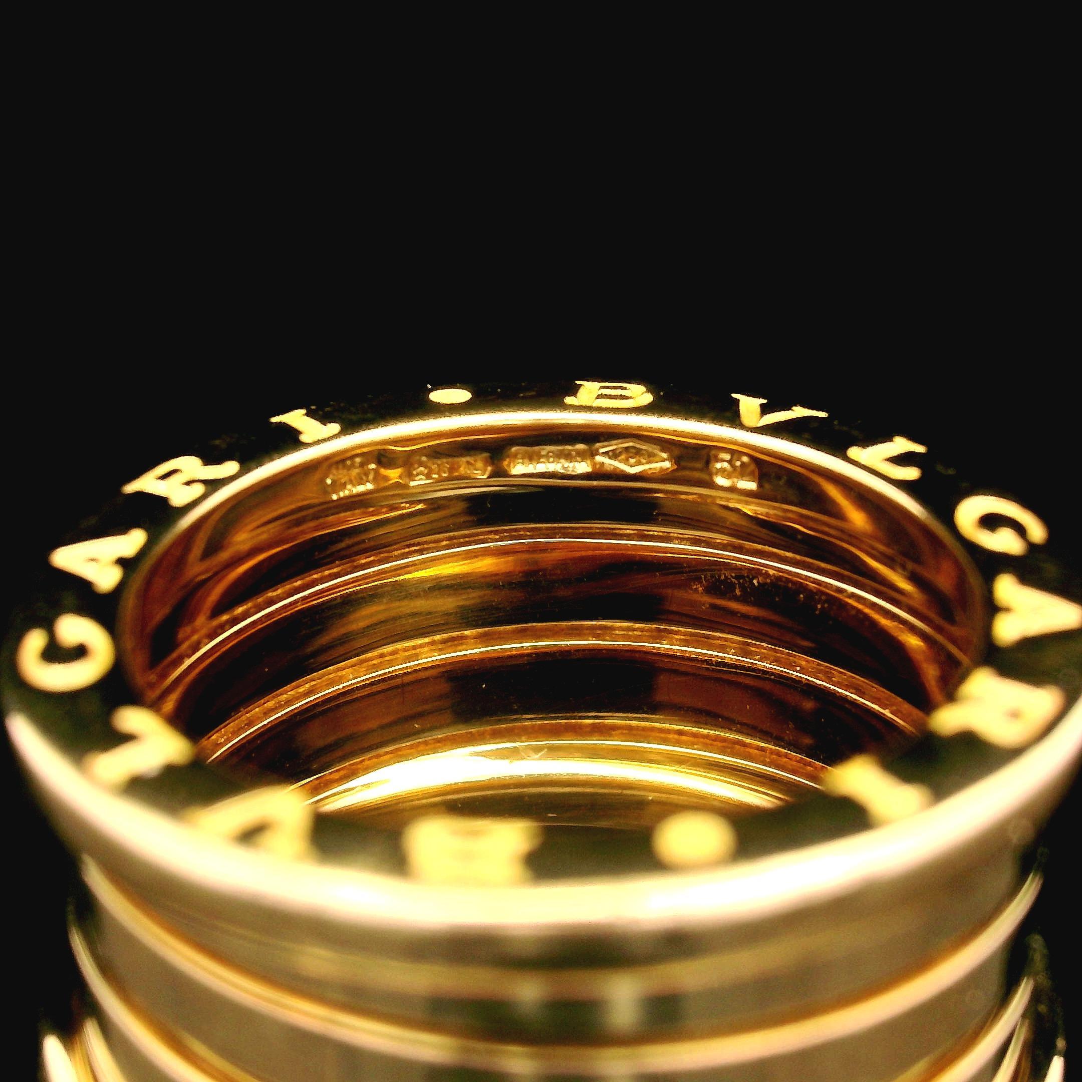 Autentico Bvlgari in oro giallo 18 carati B. A. B. Anello a quattro fasce Sz 52 c/scatola 3