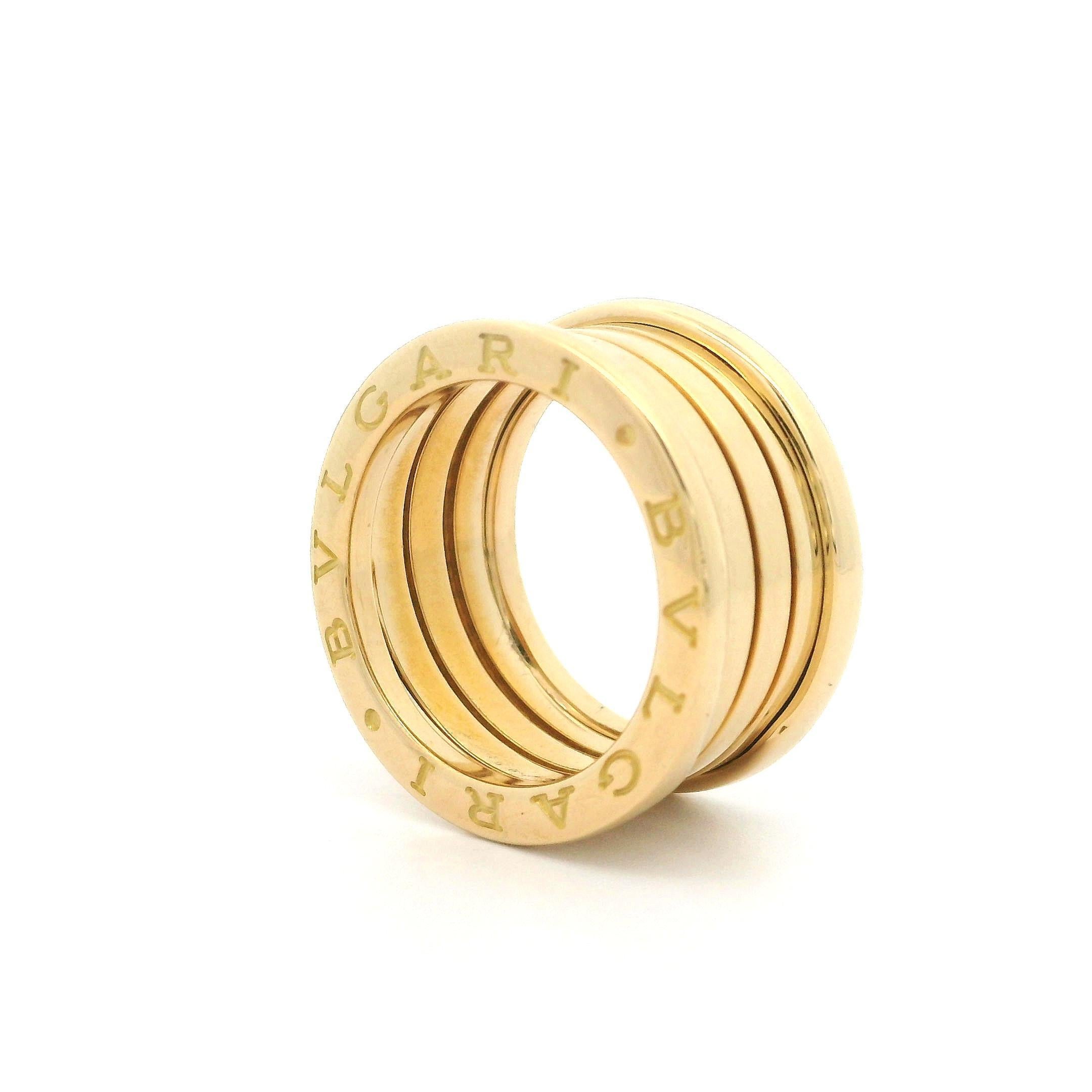 Autentico Bvlgari in oro giallo 18 carati B. A. B. Anello a quattro fasce Sz 52 c/scatola 4