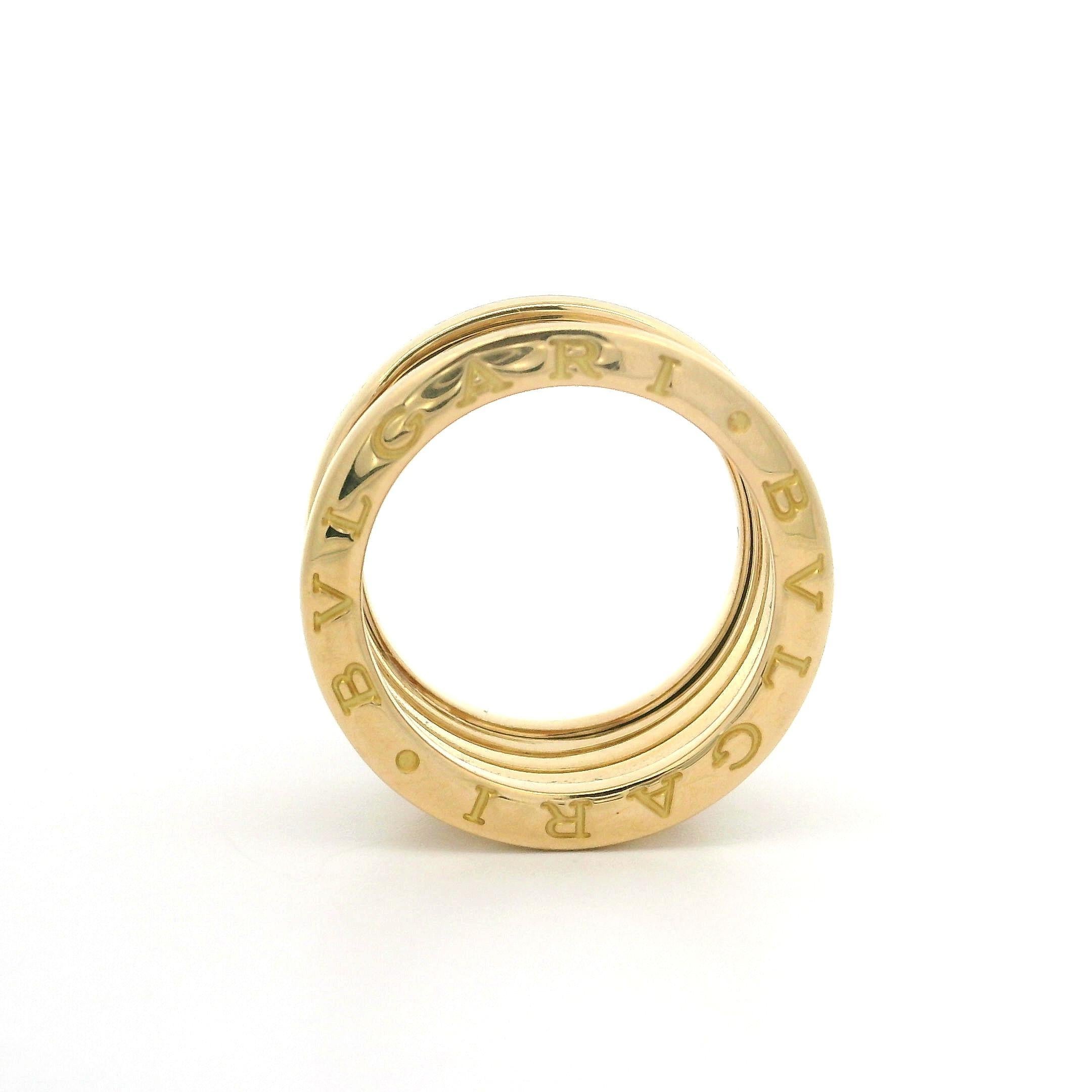 Autentico Bvlgari in oro giallo 18 carati B. A. B. Anello a quattro fasce Sz 52 c/scatola 5