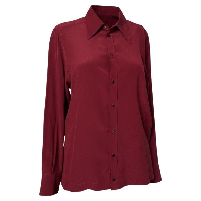 autentico Dolce & Gabbana Martini Camicia in seta bordeaux IT 39 US 4 Abito con colletto