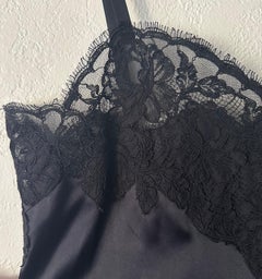 authentic Dolce&Gabbana Silk Satin Lingerie Camisole Top Black Sweetheart neck