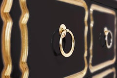 Authentic Dorothy Draper Espana Chest in Black Bean, circa 1955